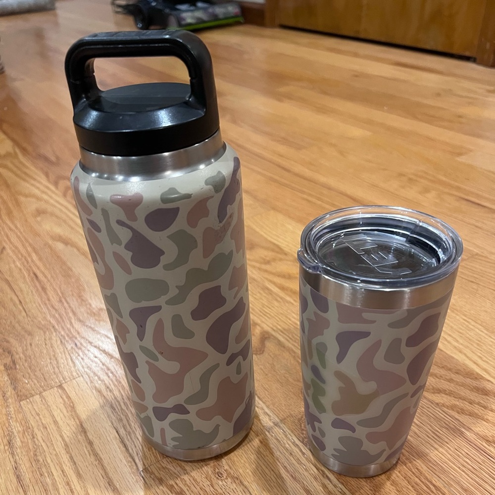 Yeti Duck Camo 20oz Tumbler and 36oz Rambler set